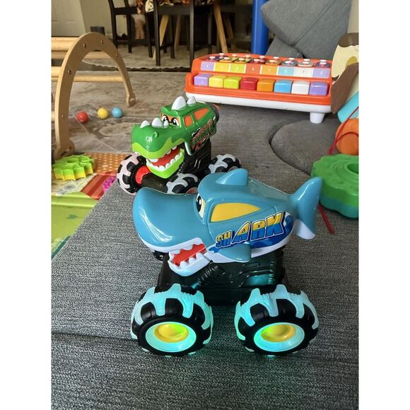 Joyin 3 Pack Monster Truck Toy Activated Light Up Cars With LED Wheels - Picture 2 of 5